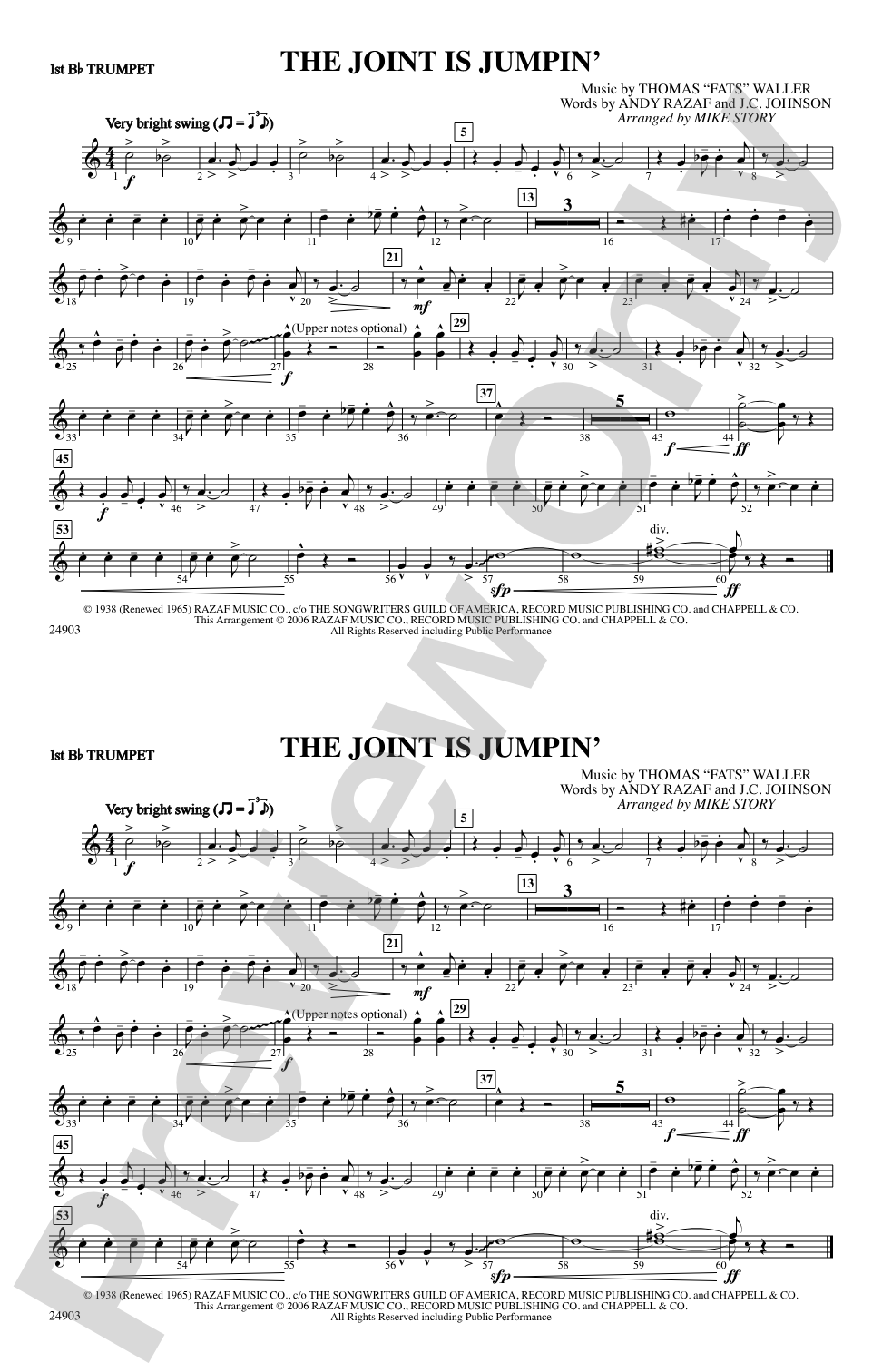 The Joint Is Jumpin': 1st B-flat Trumpet