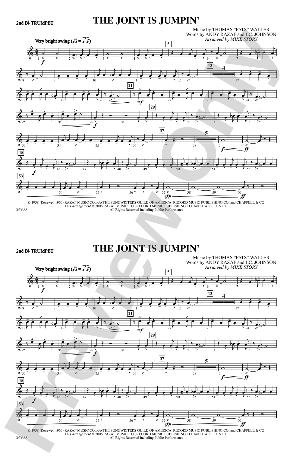 The Joint Is Jumpin': 2nd B-flat Trumpet
