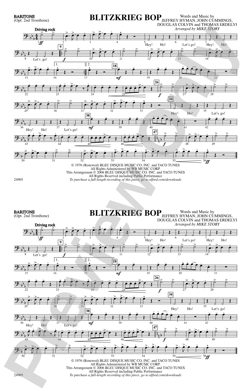 Blitzkrieg Bop: Baritone B.C.