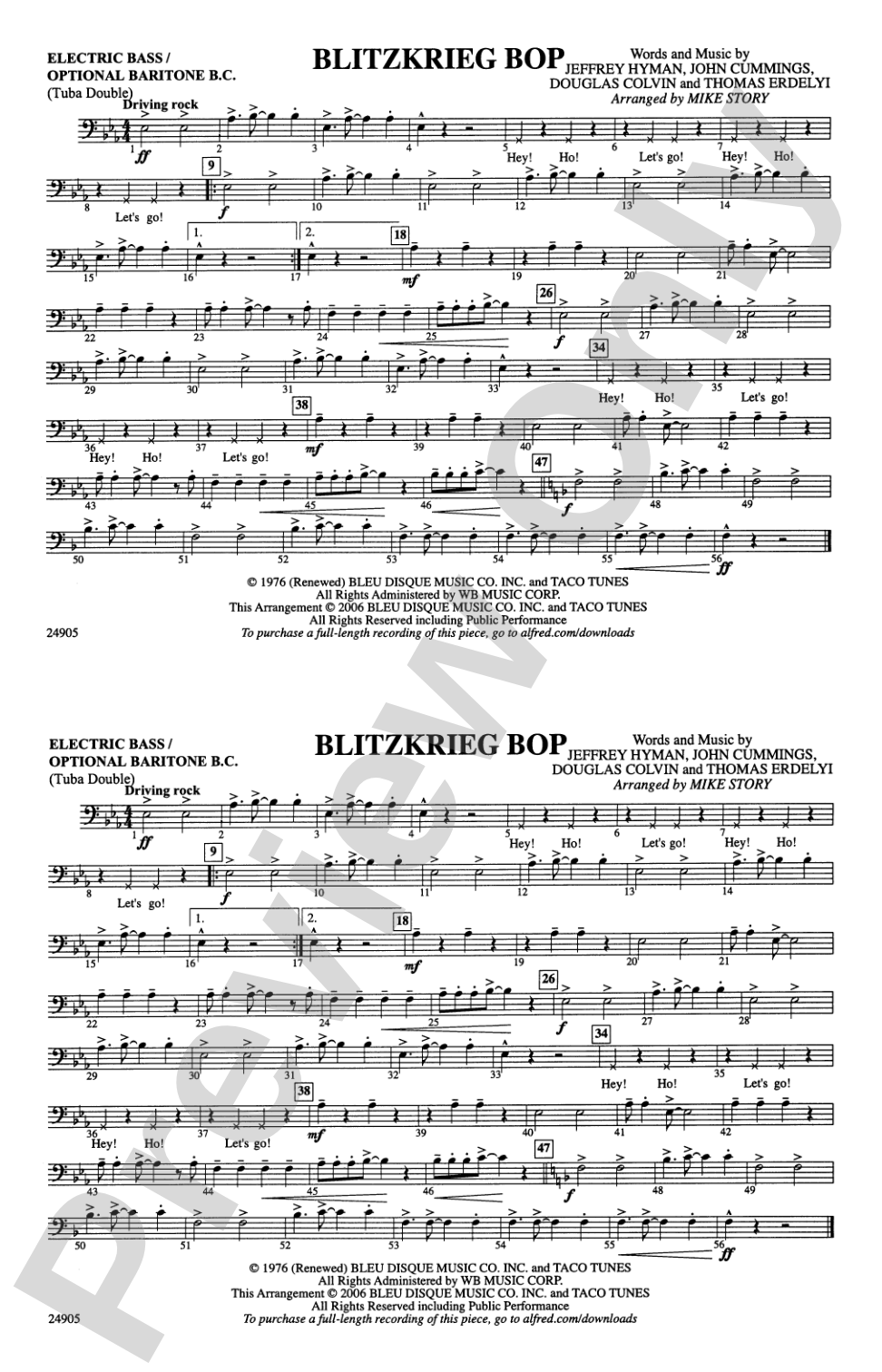 Blitzkrieg Bop: Electric Bass