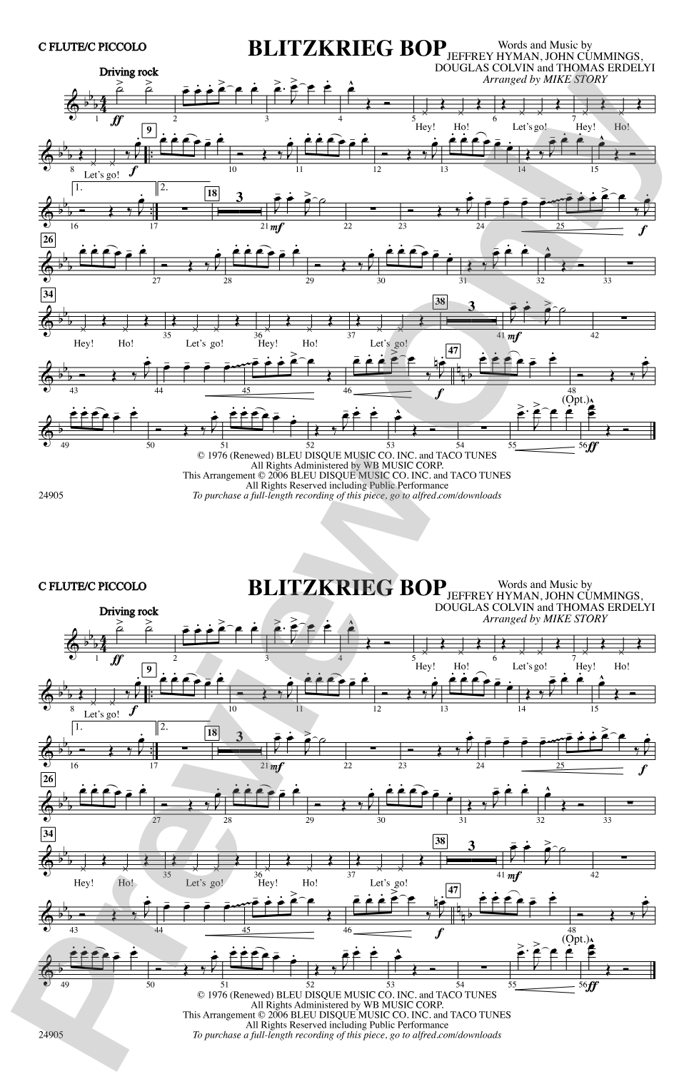 Blitzkrieg Bop: Flute