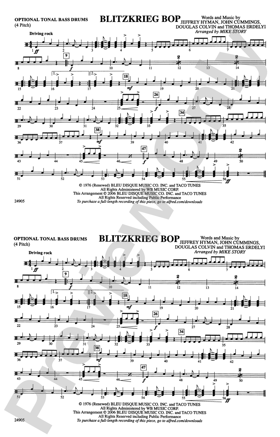 Blitzkrieg Bop: Tonal Bass Drum