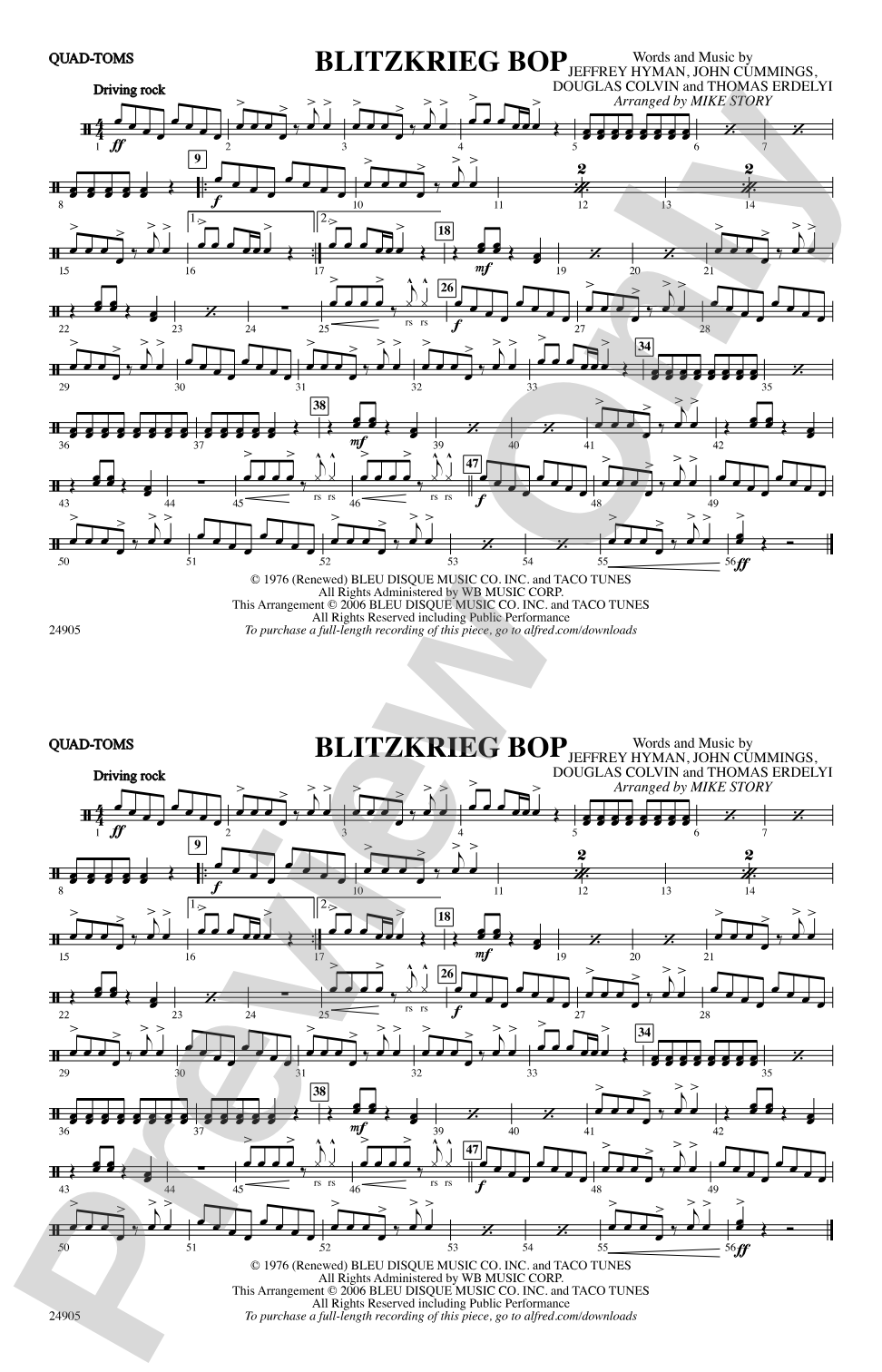 Blitzkrieg Bop: Quad-Toms
