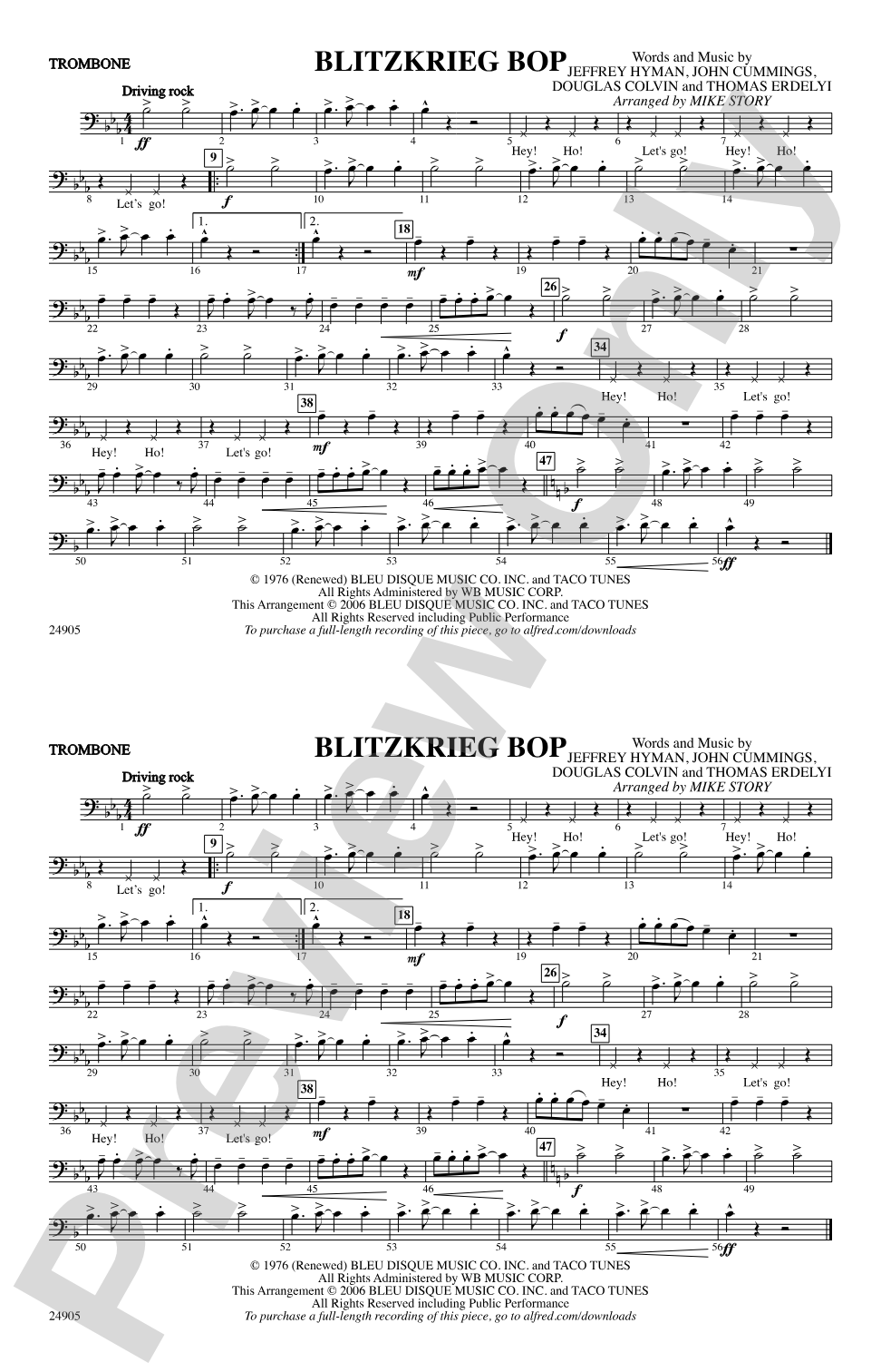 Blitzkrieg Bop: 1st Trombone