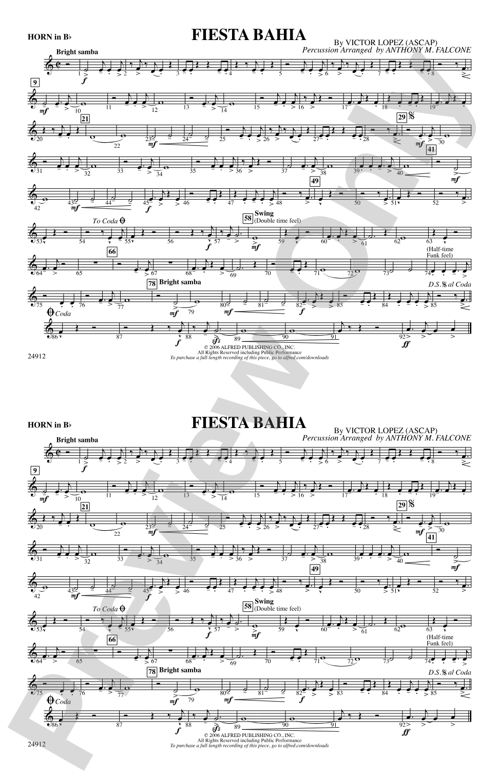 Fiesta Bahia: Horn in B flat