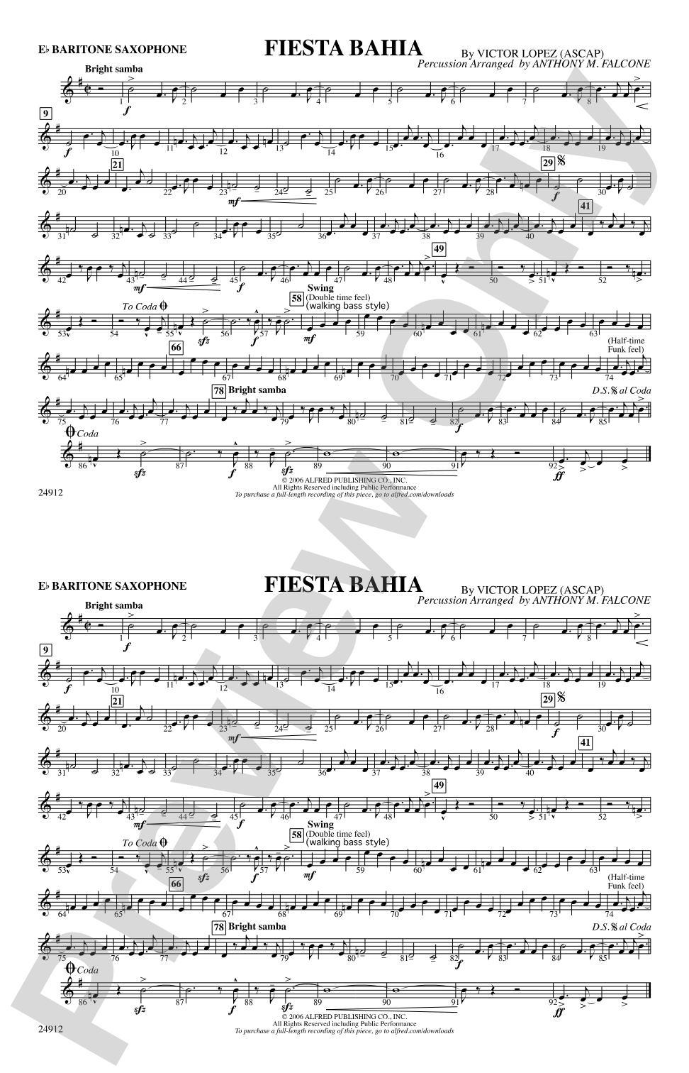 Fiesta Bahia: E-flat Baritone Saxophone