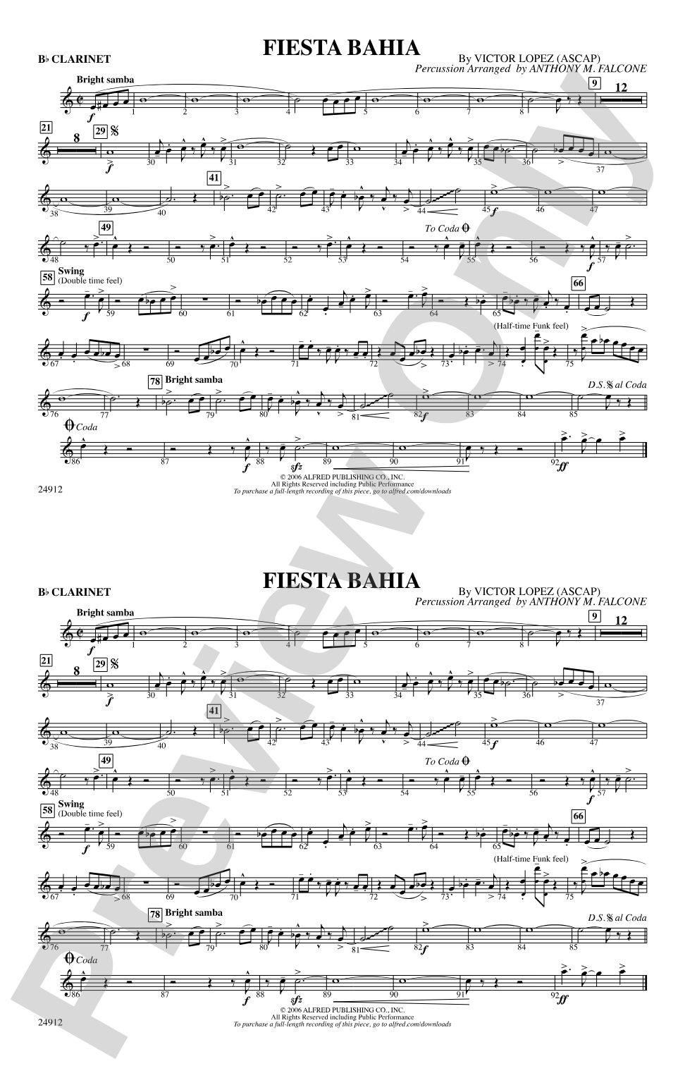 Fiesta Bahia: 1st B-flat Clarinet