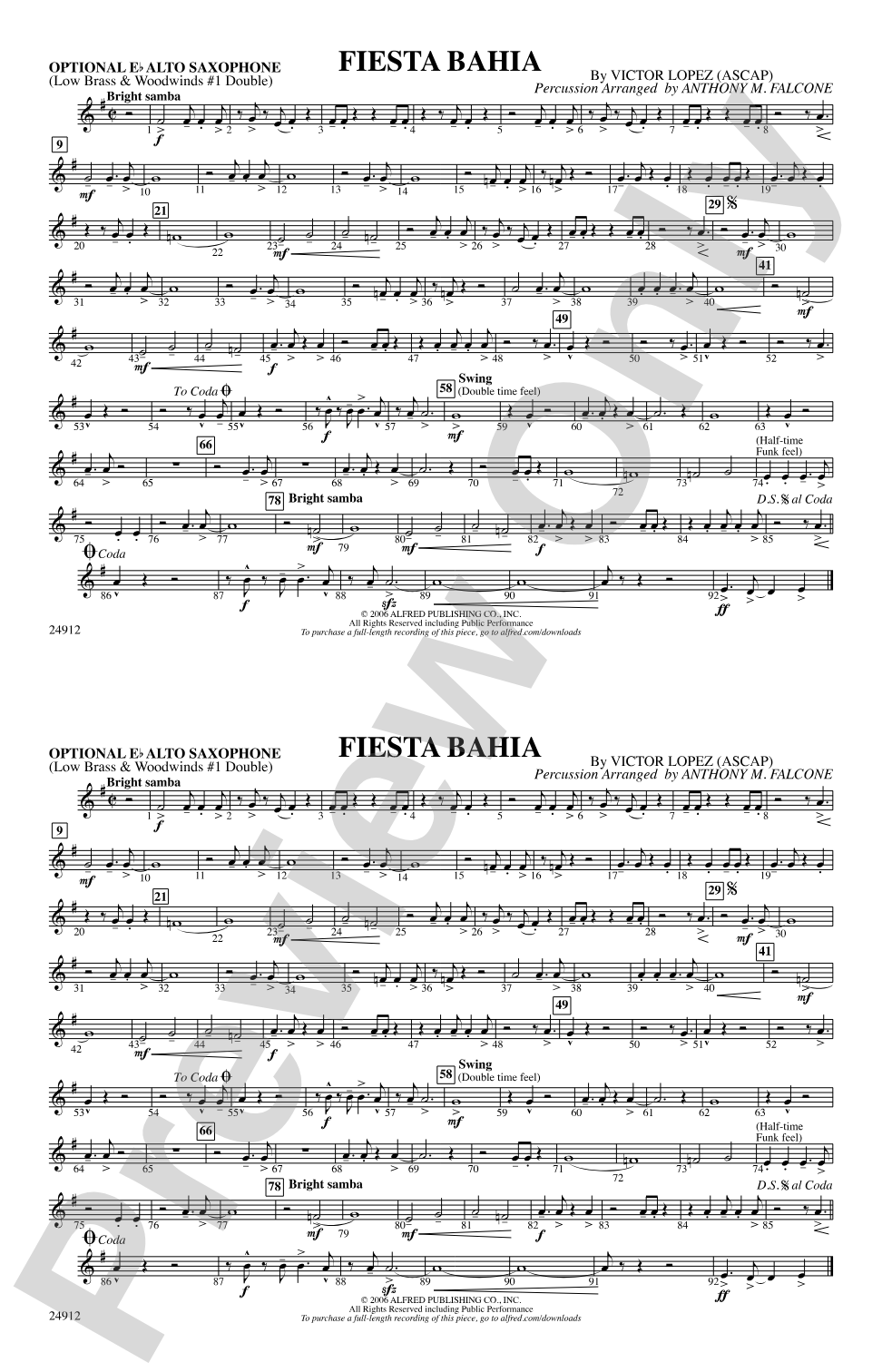 Fiesta Bahia: Optional Alto Sax