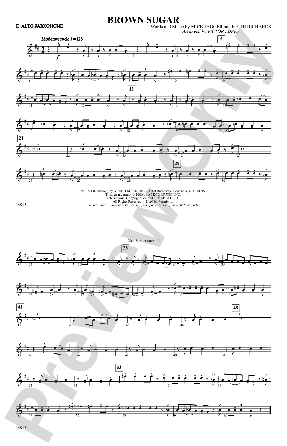 Brown Sugar: E-flat Alto Saxophone