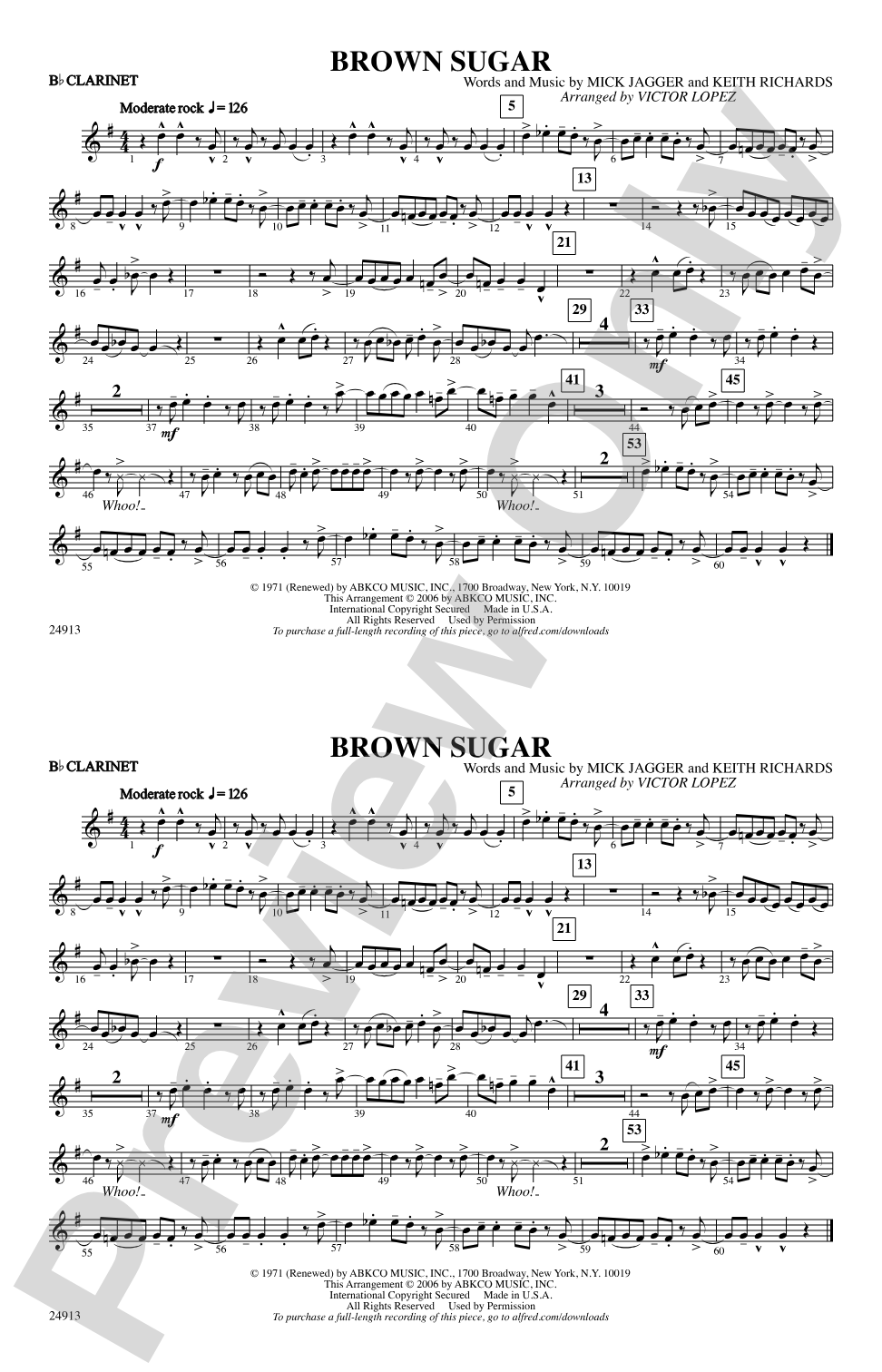 Brown Sugar: 1st B-flat Clarinet