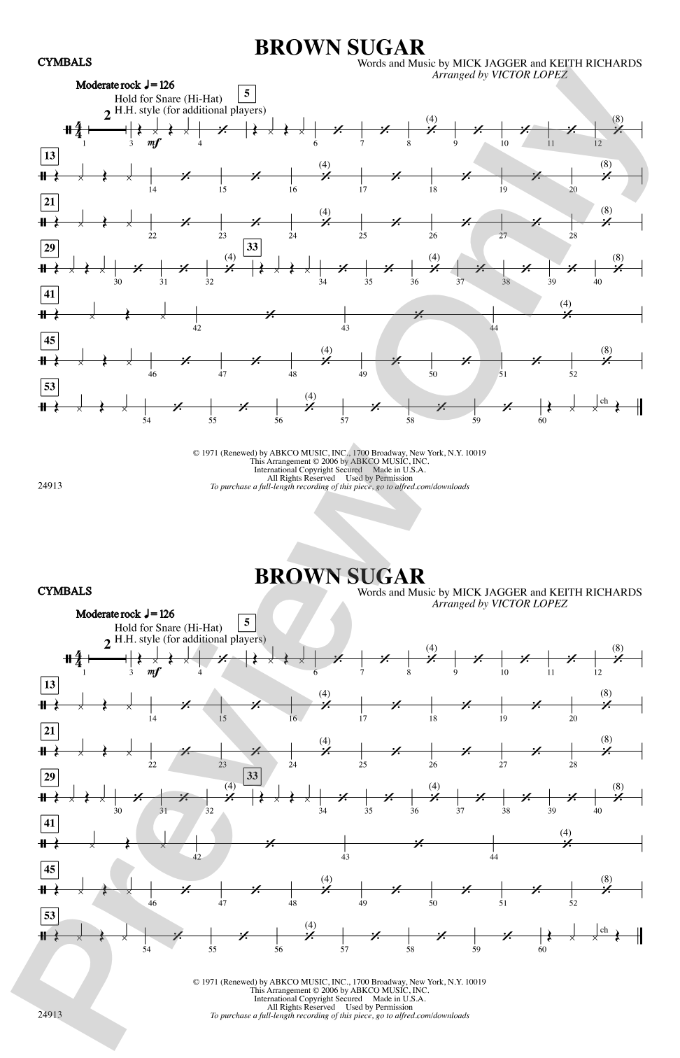 Brown Sugar: Cymbals