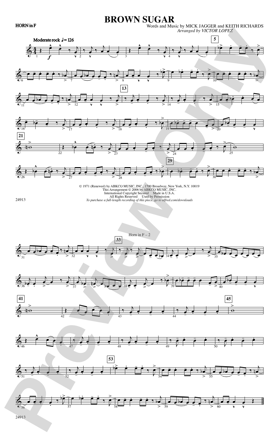 Brown Sugar: 1st F Horn