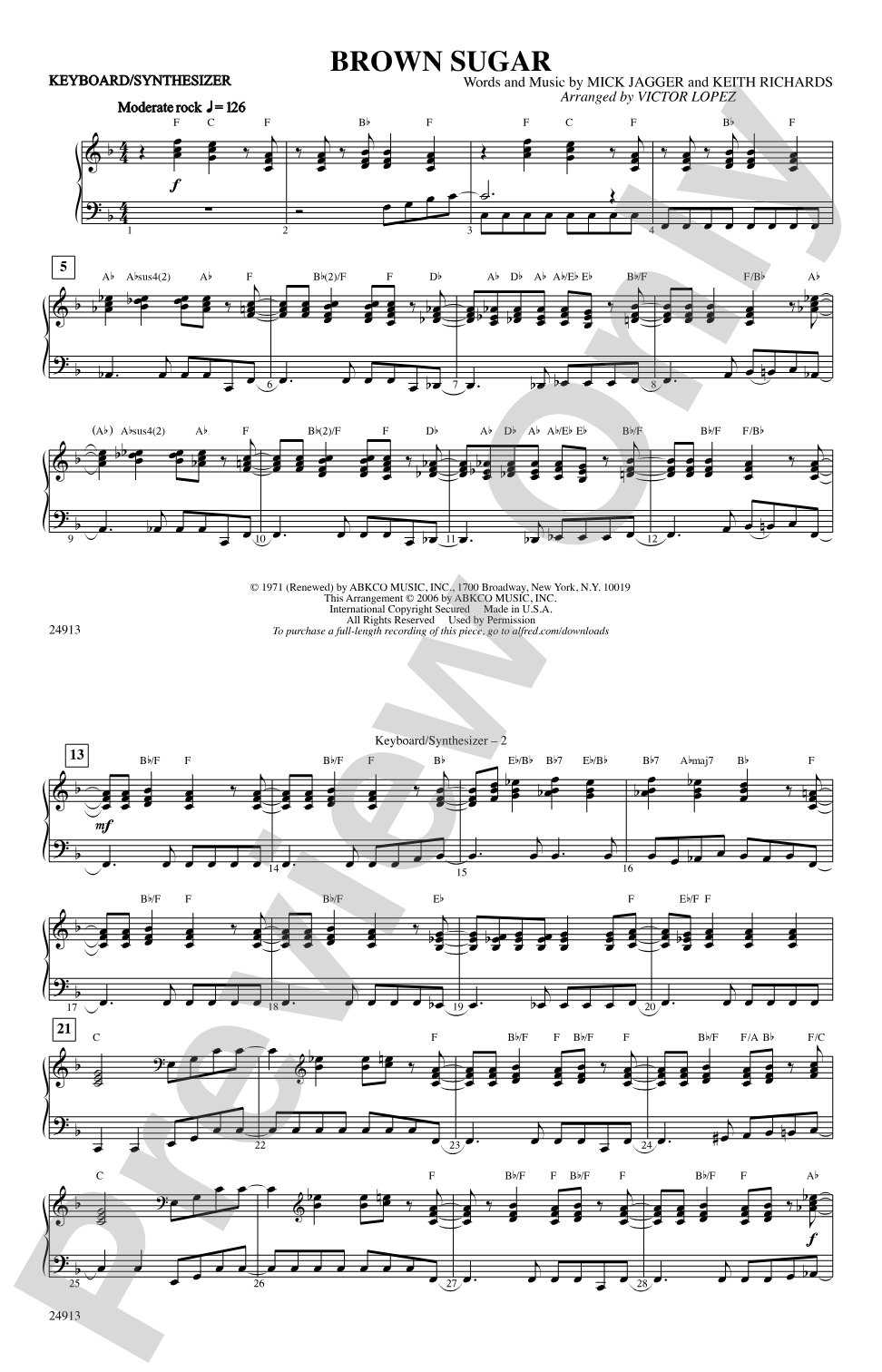 Brown Sugar: Keyboard/Synthesizer