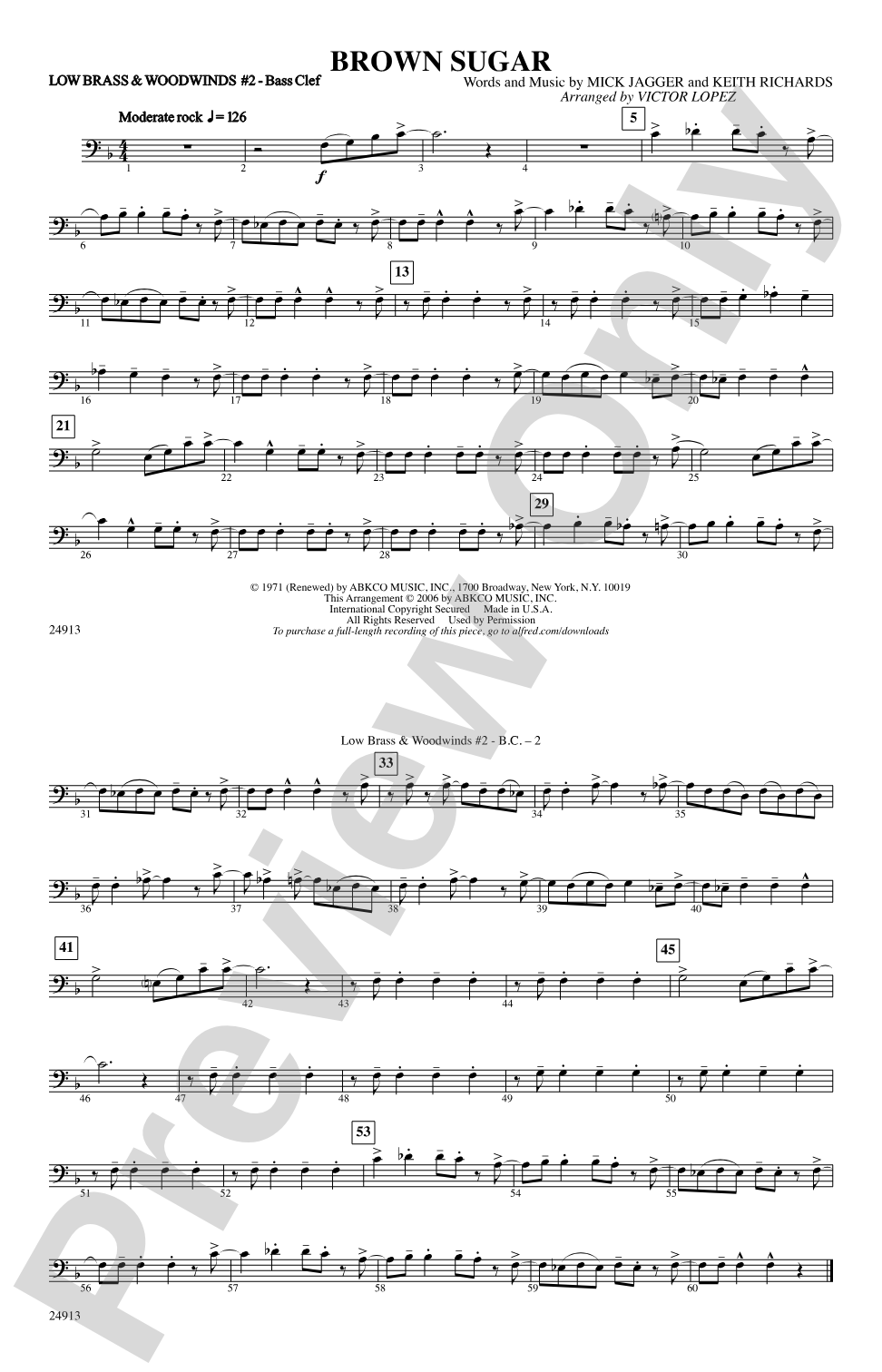 Brown Sugar: Low Brass & Woodwinds #2 - Bass Clef