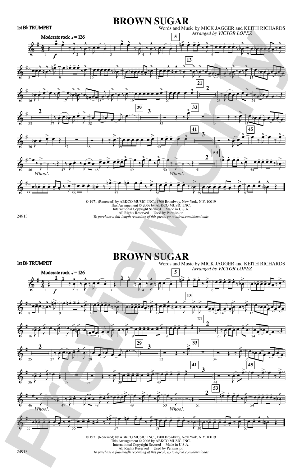 Brown Sugar: 1st B-flat Trumpet