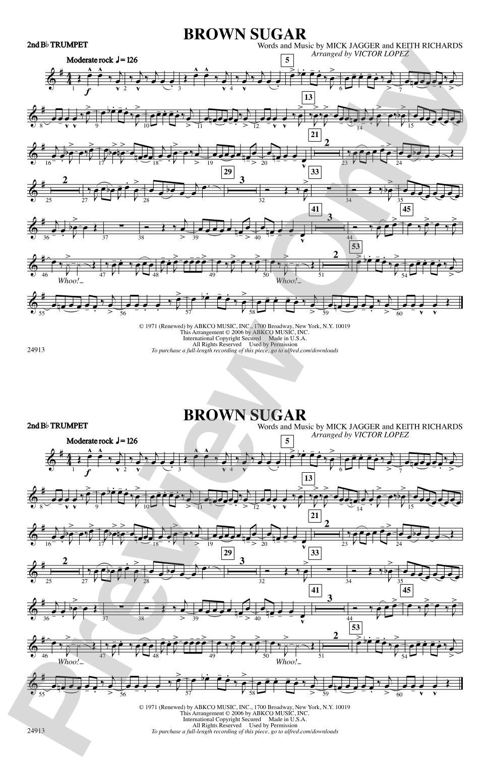 Brown Sugar: 2nd B-flat Trumpet