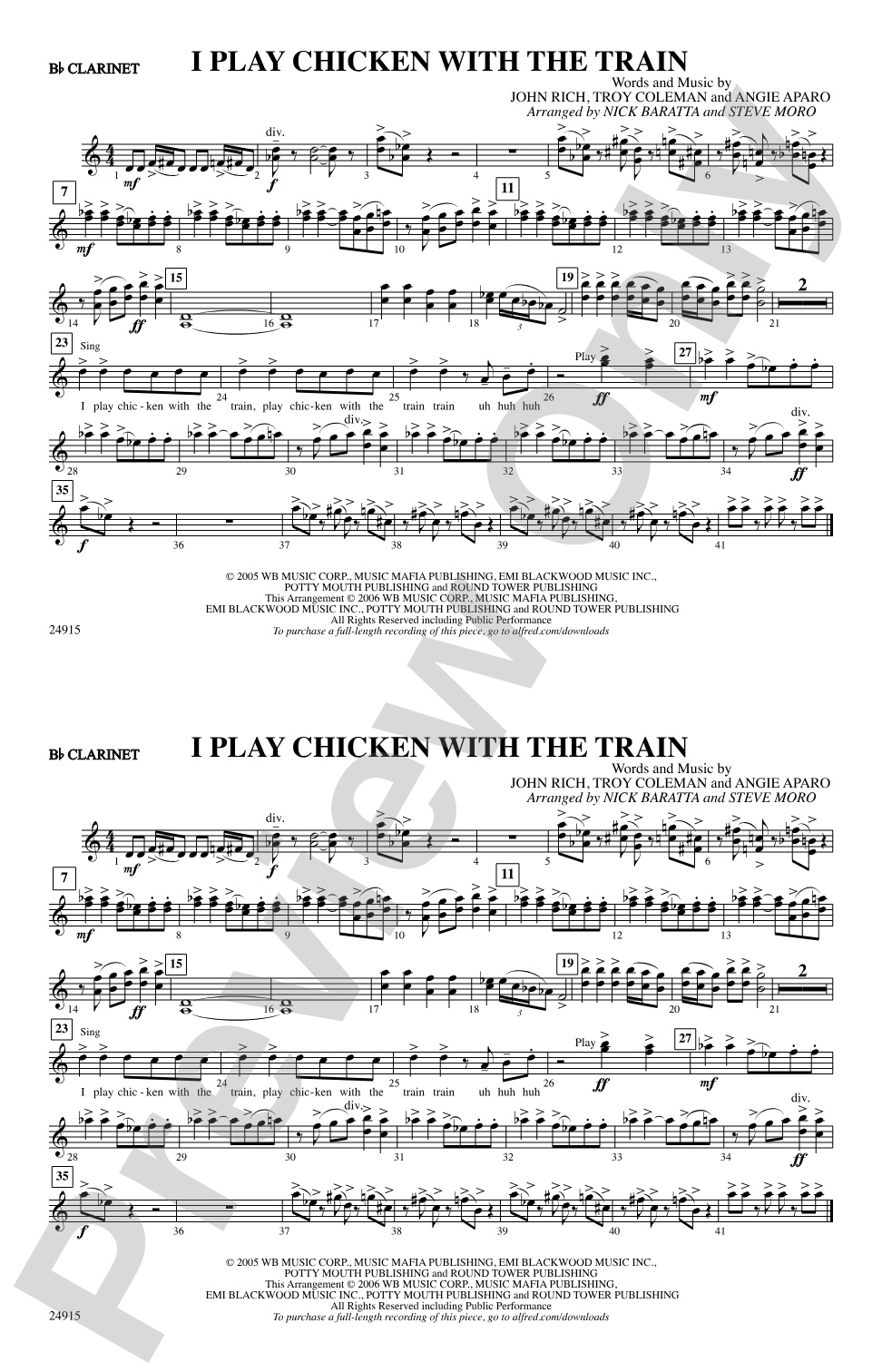 I Play Chicken with the Train: 1st B-flat Clarinet