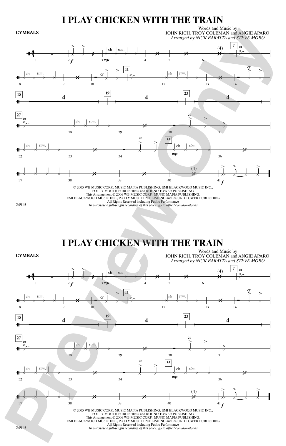 I Play Chicken with the Train: Cymbals