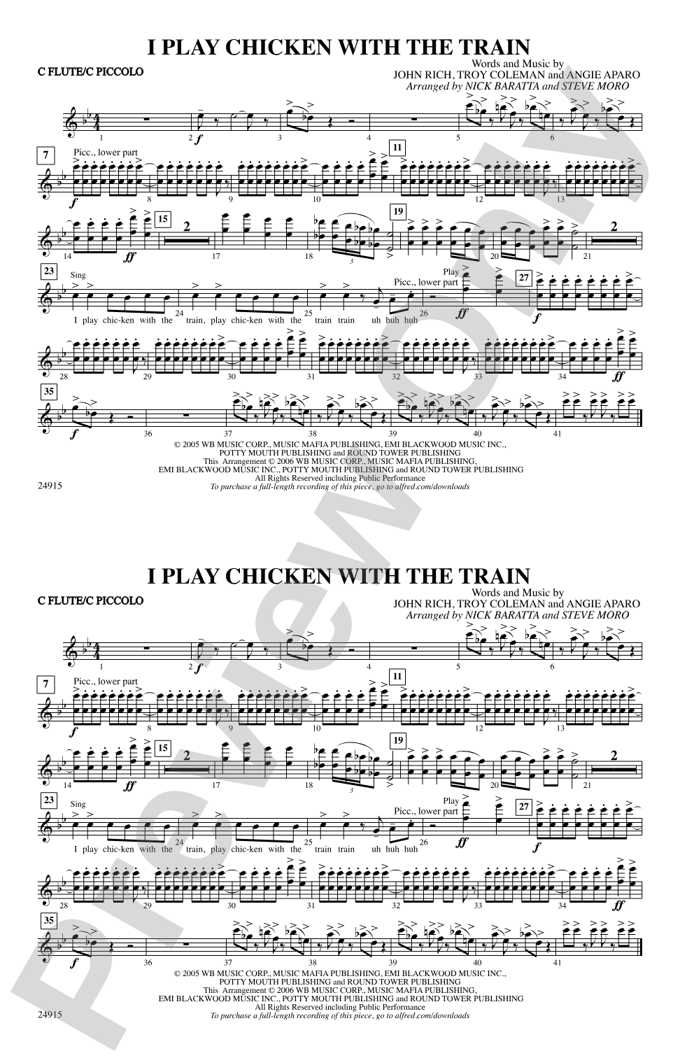 I Play Chicken with the Train: Flute
