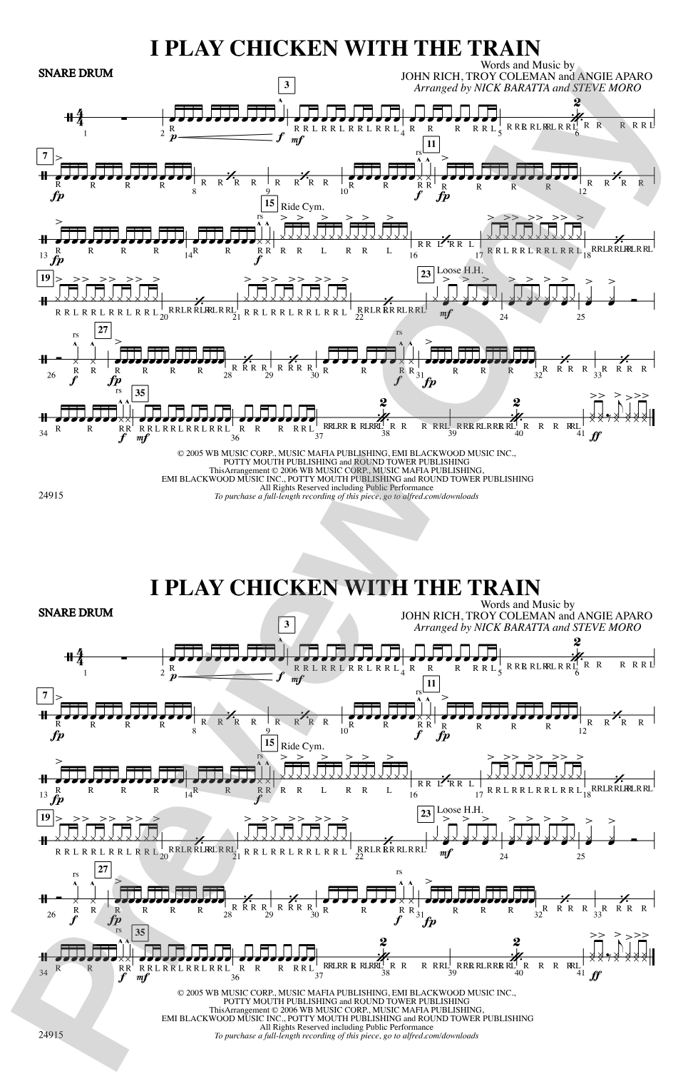 I Play Chicken with the Train: Snare Drum