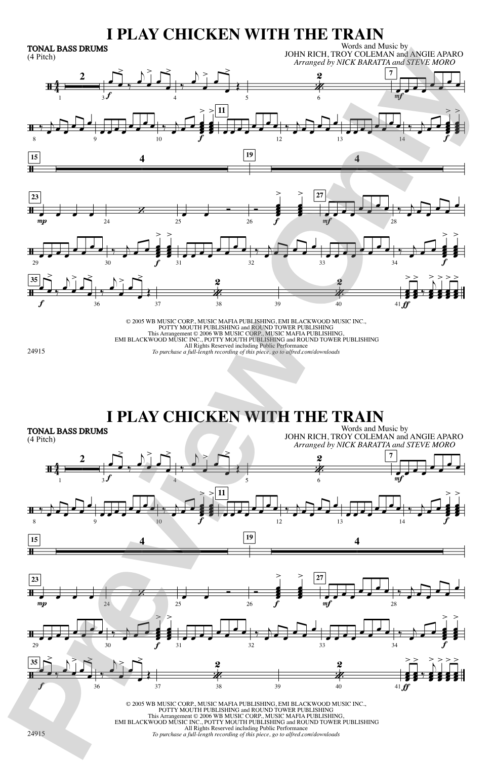 I Play Chicken with the Train: Tonal Bass Drum