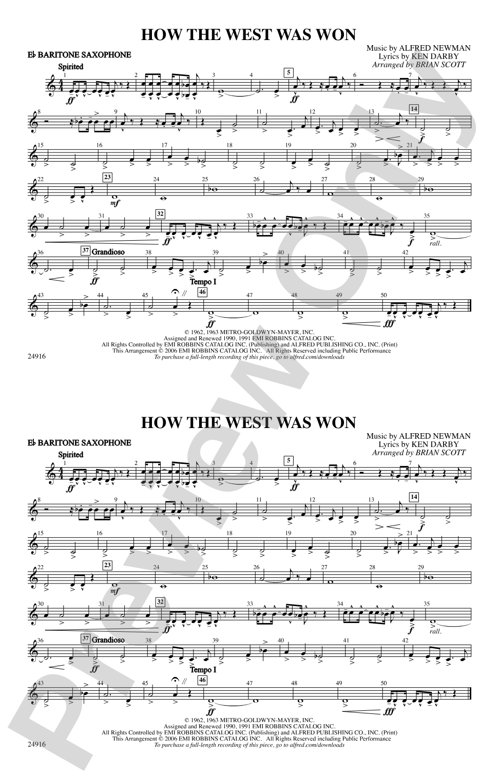 How the West Was Won: E-flat Baritone Saxophone