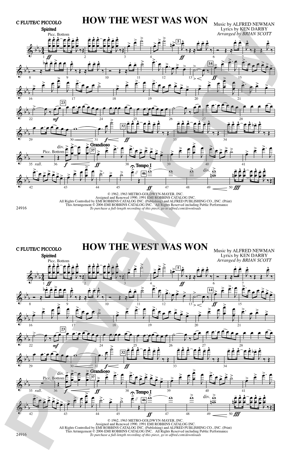 How the West Was Won: Flute