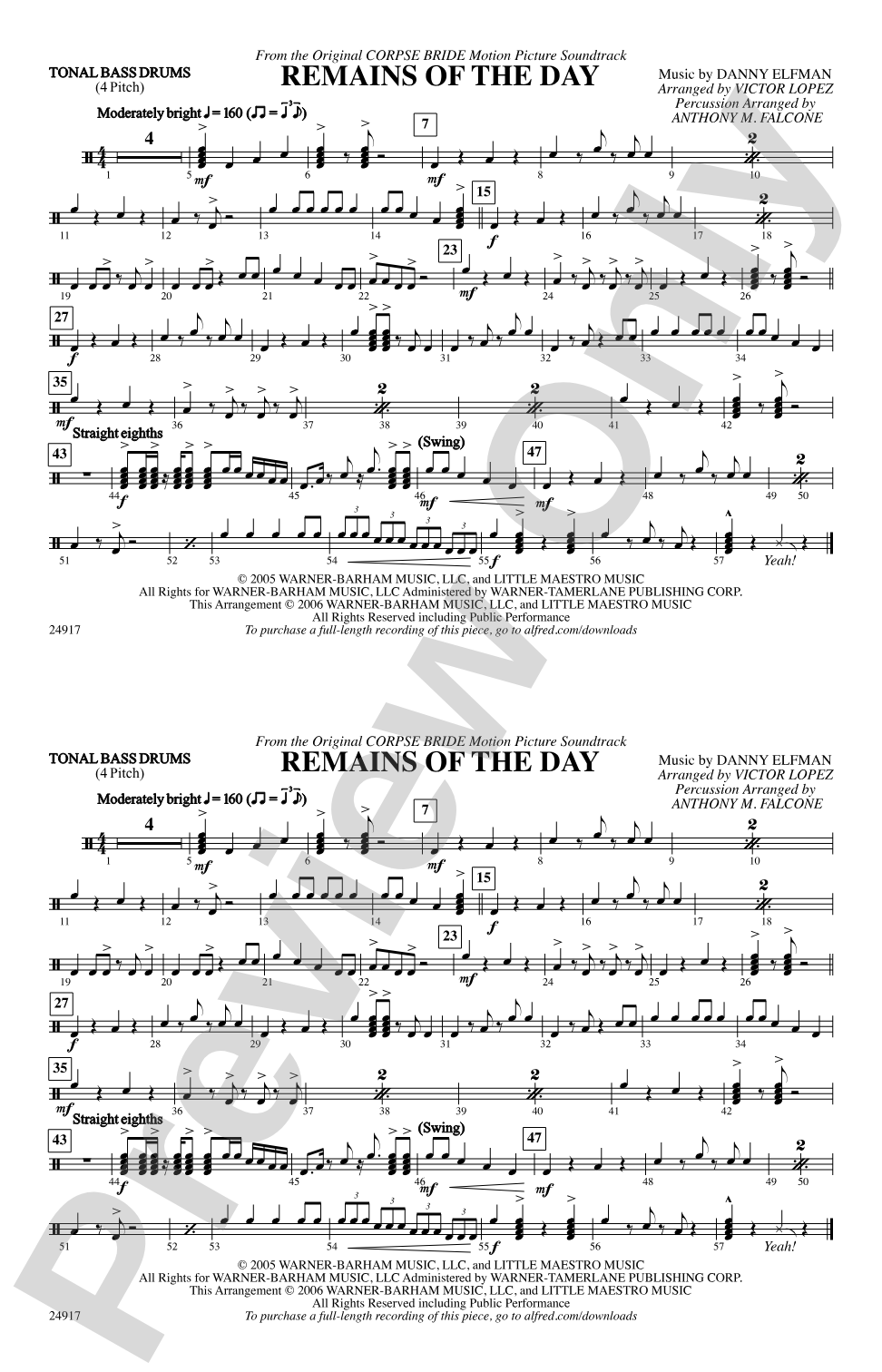 Remains of the Day (from Corpse Bride): Tonal Bass Drum