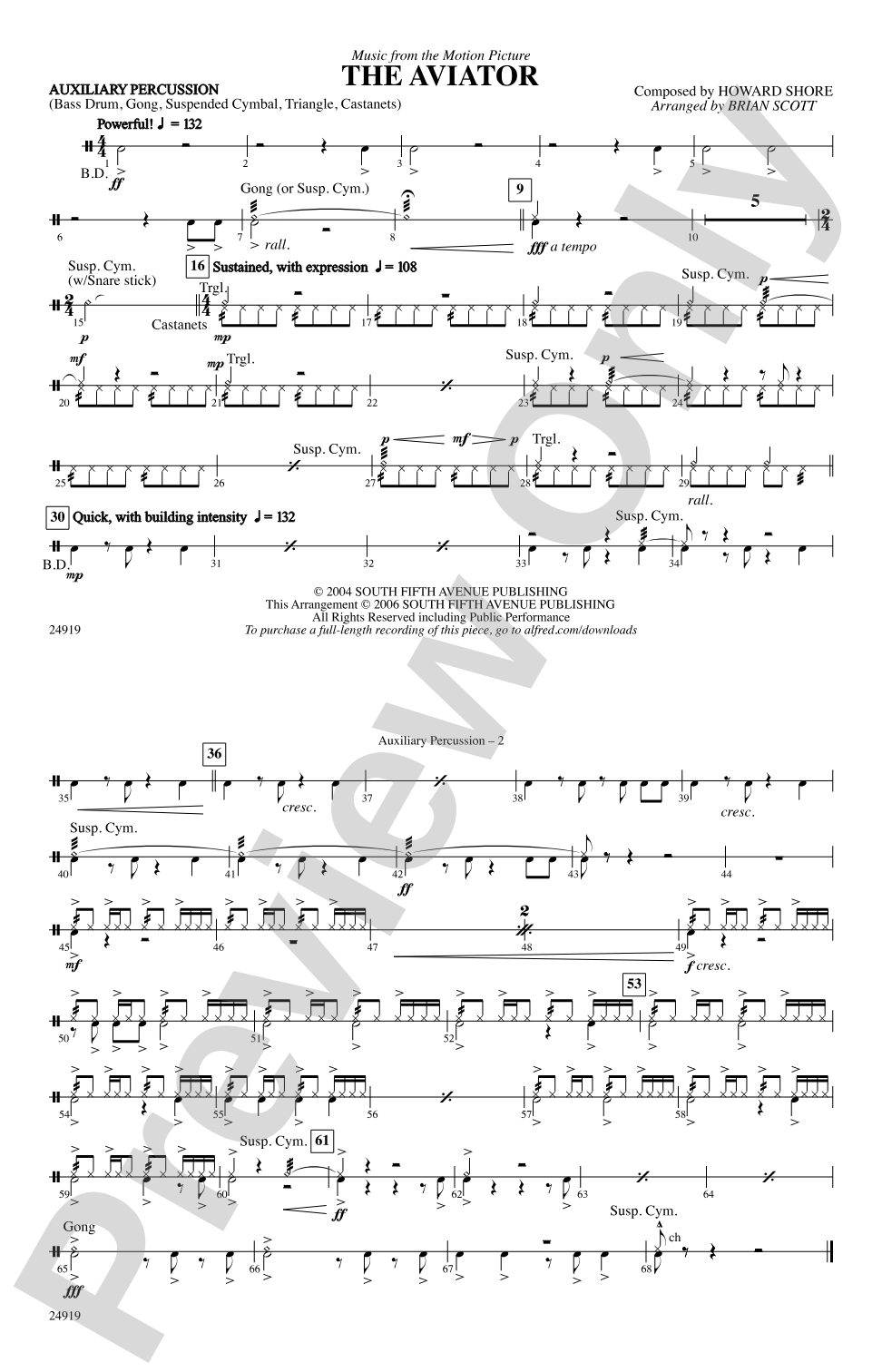 The Aviator: Auxiliary Percussion