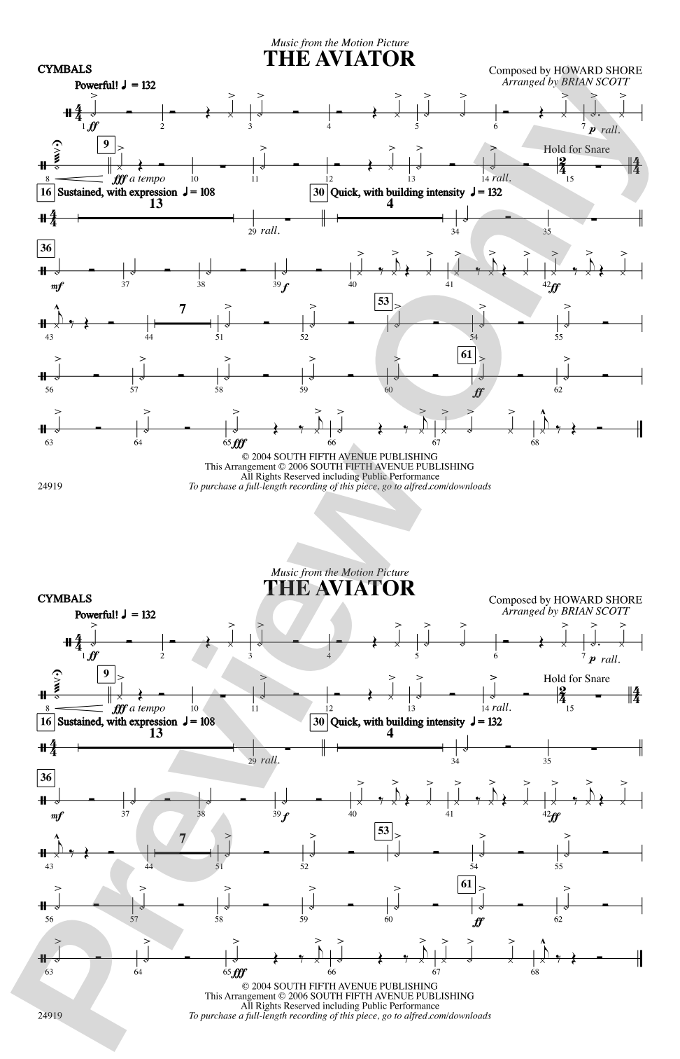 The Aviator: Cymbals