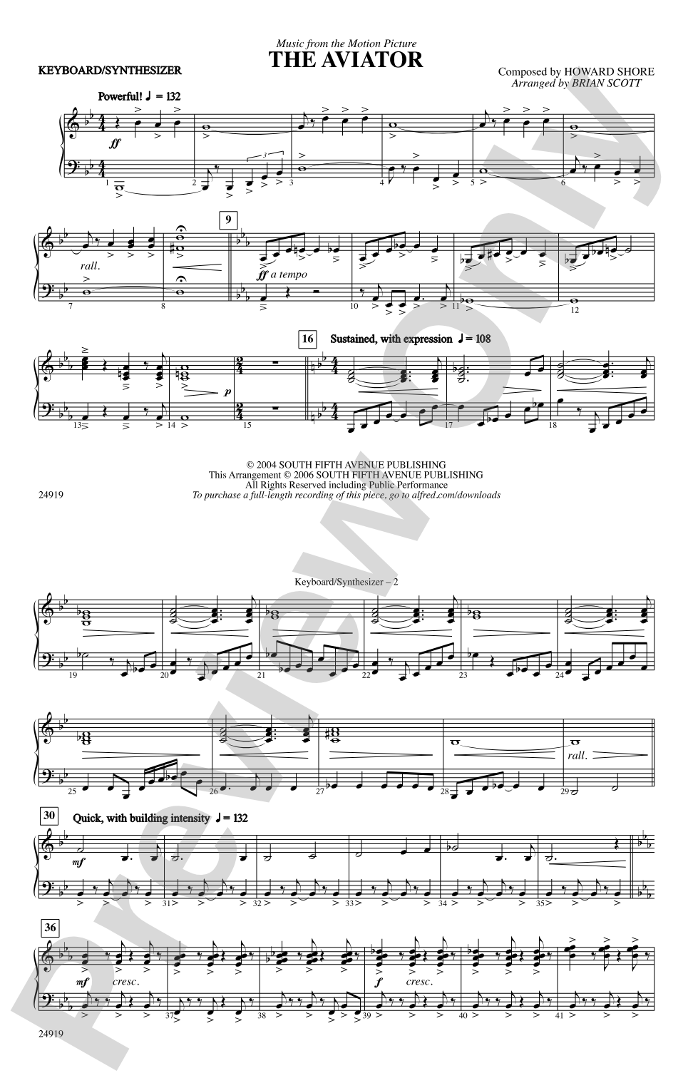 The Aviator: Keyboard/Synthesizer