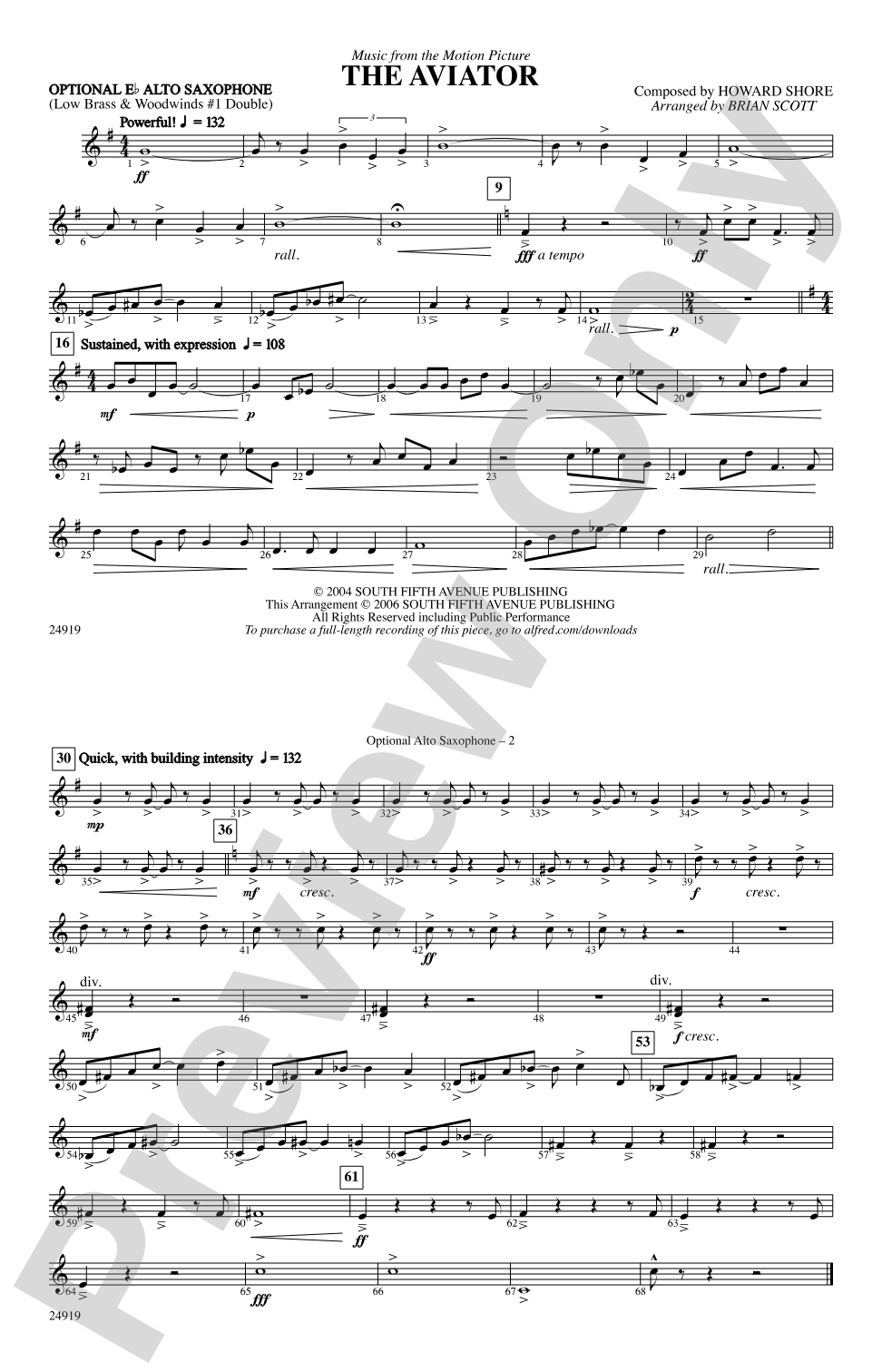 The Aviator: Optional Alto Sax