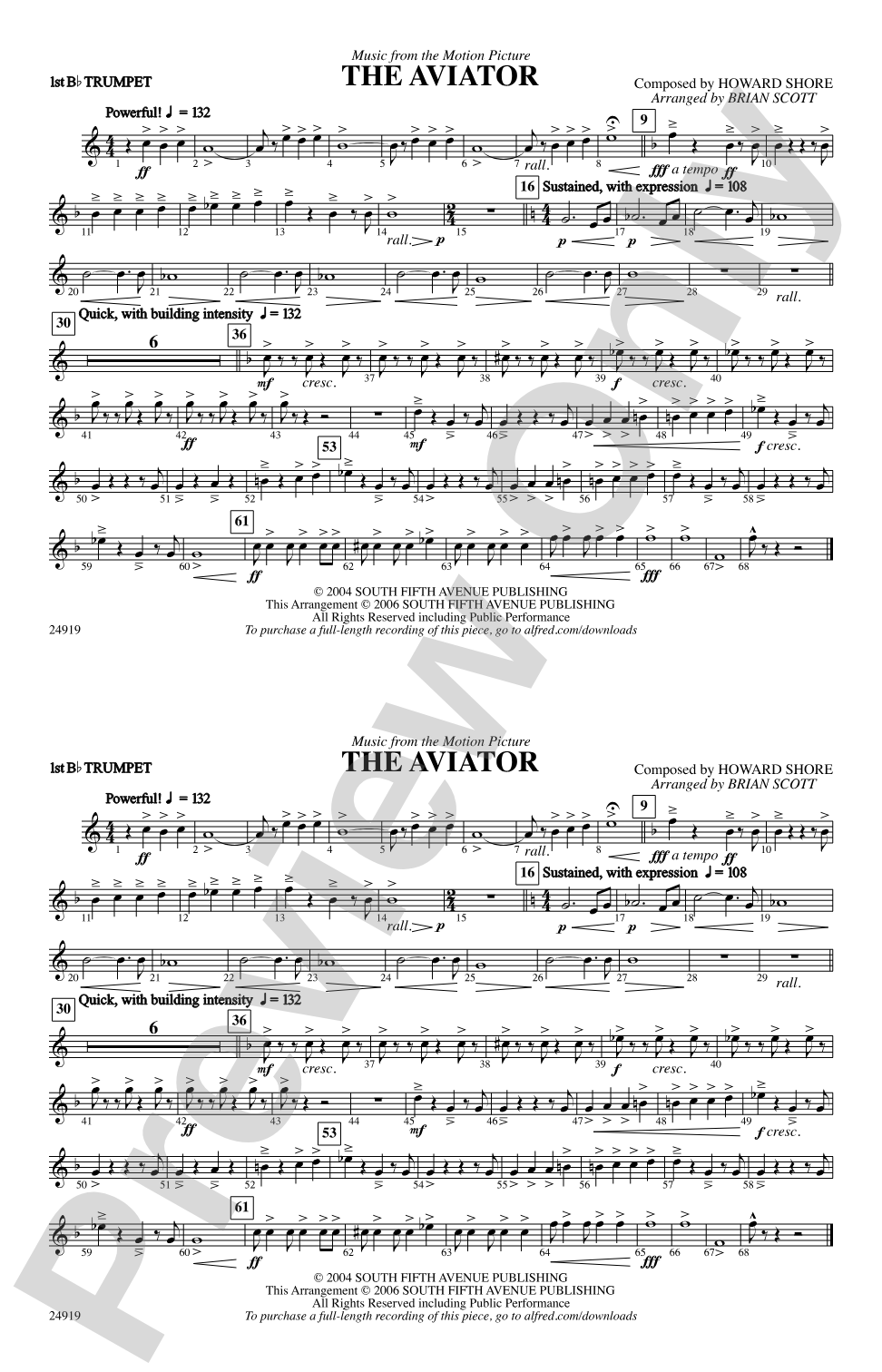 The Aviator: 1st B-flat Trumpet