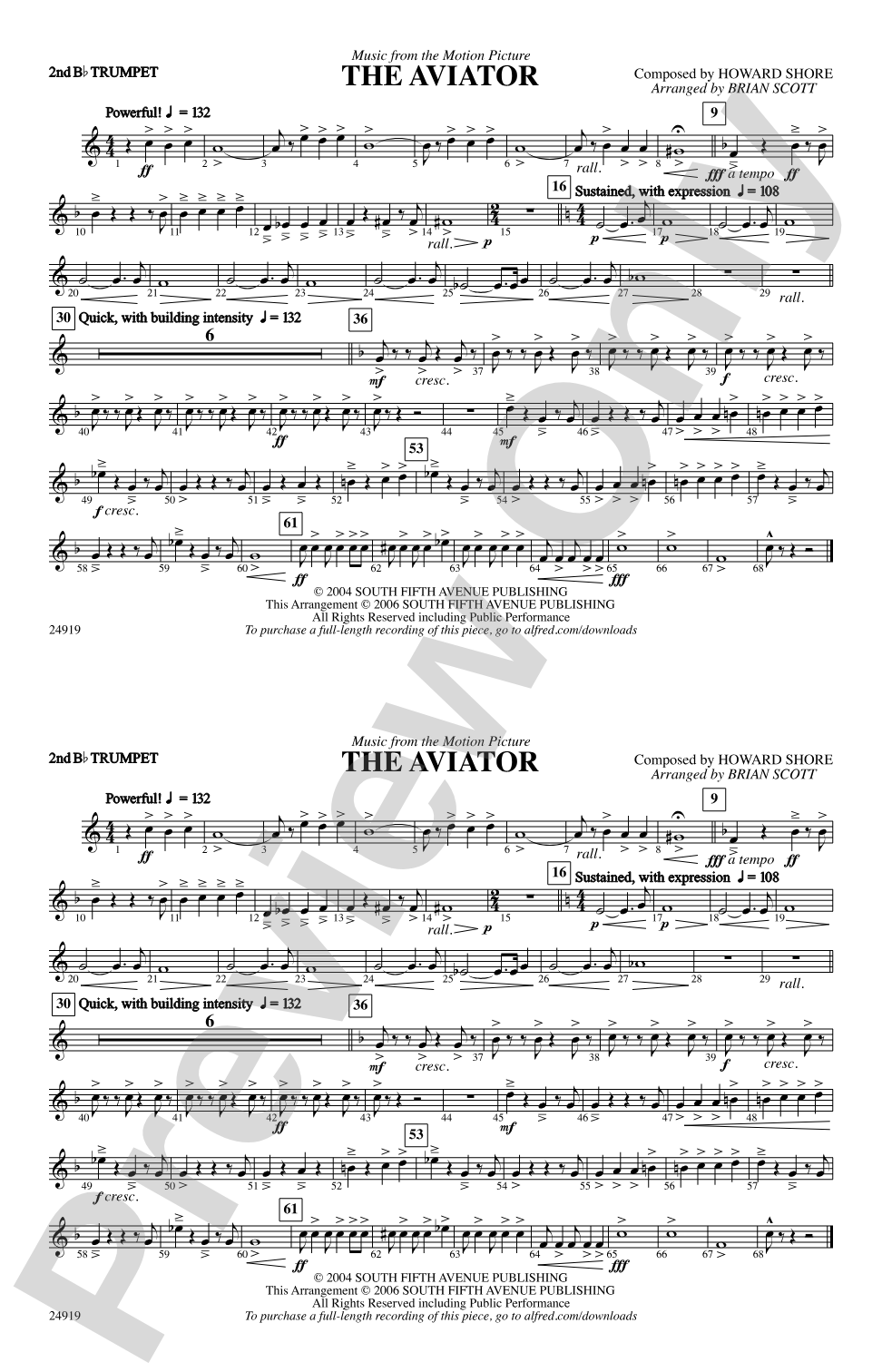 The Aviator: 2nd B-flat Trumpet