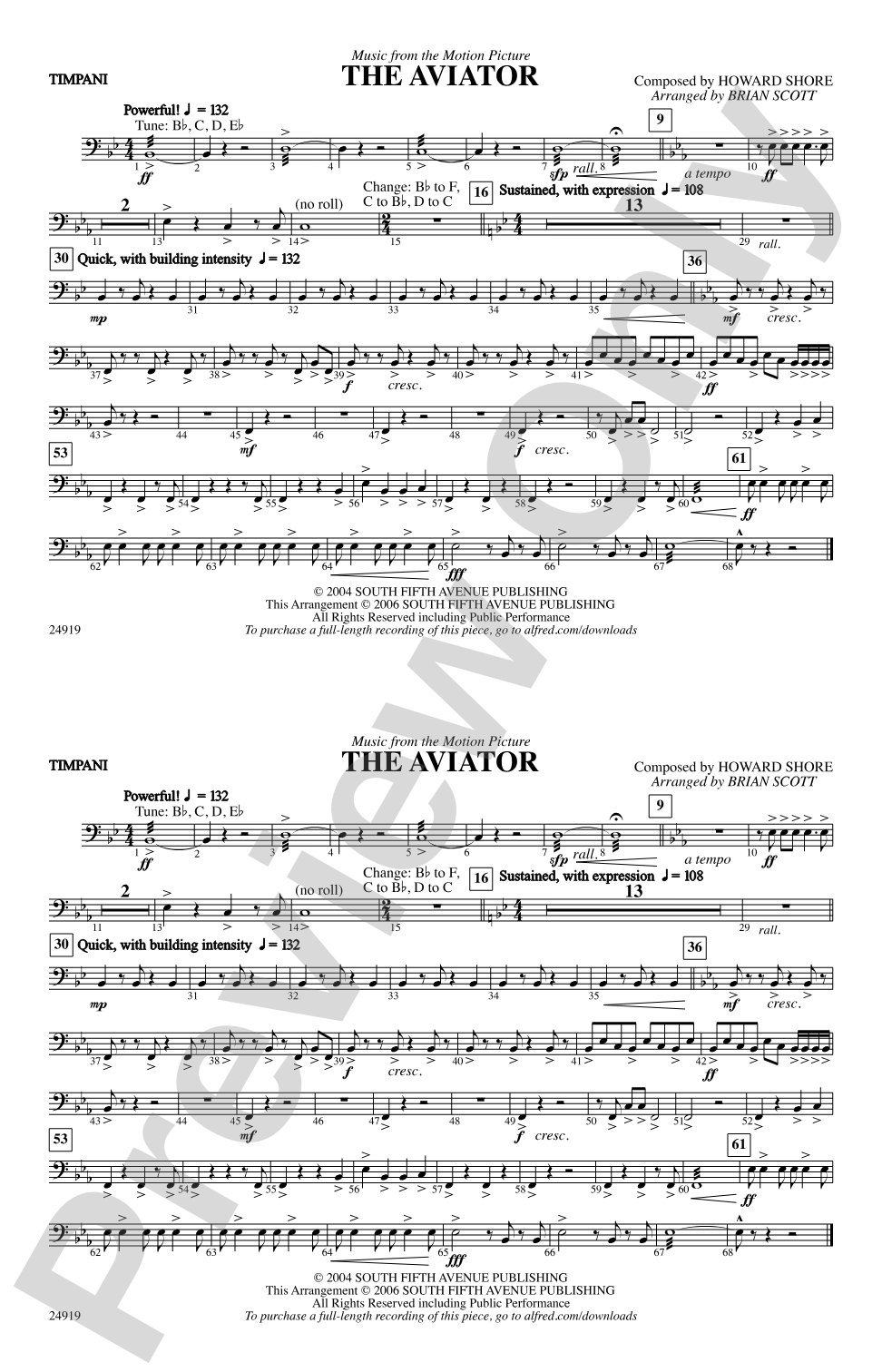 The Aviator: Timpani