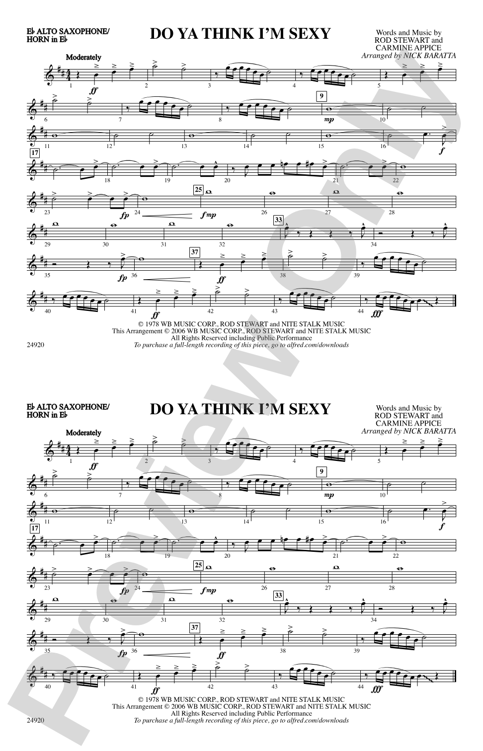 Do Ya Think I'm Sexy?: E-flat Alto Saxophone