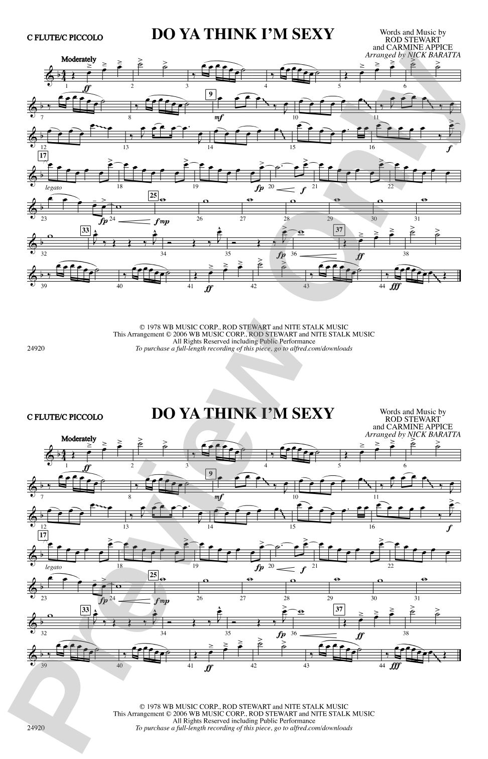 Do Ya Think I'm Sexy?: Flute