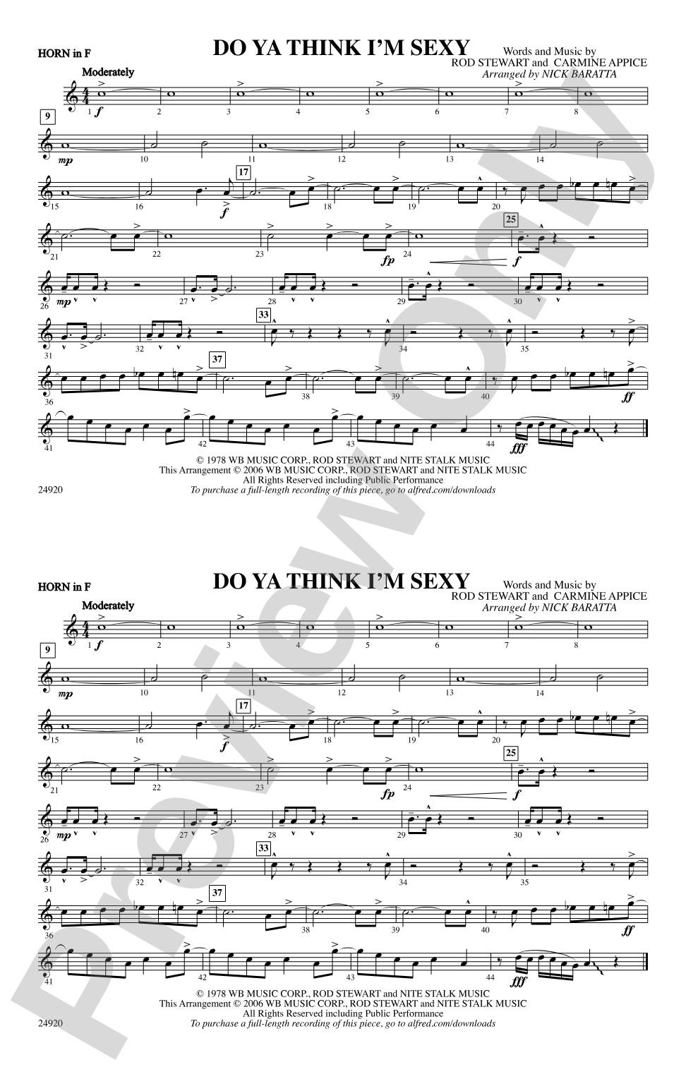 Do Ya Think I'm Sexy?: 1st F Horn
