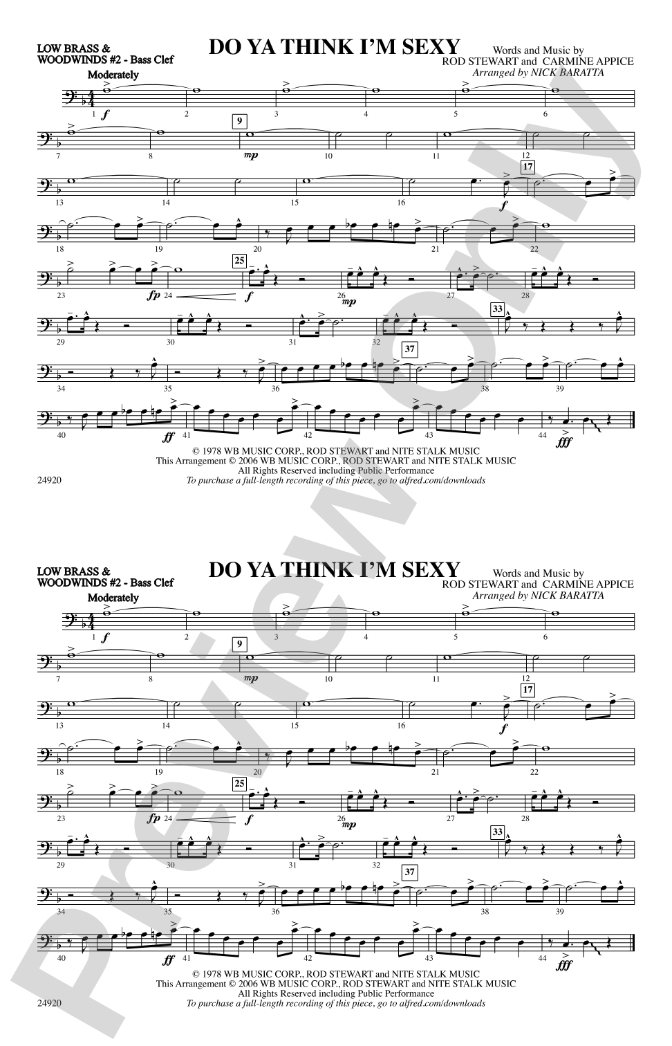 Do Ya Think I'm Sexy?: Low Brass & Woodwinds #2 - Bass Clef