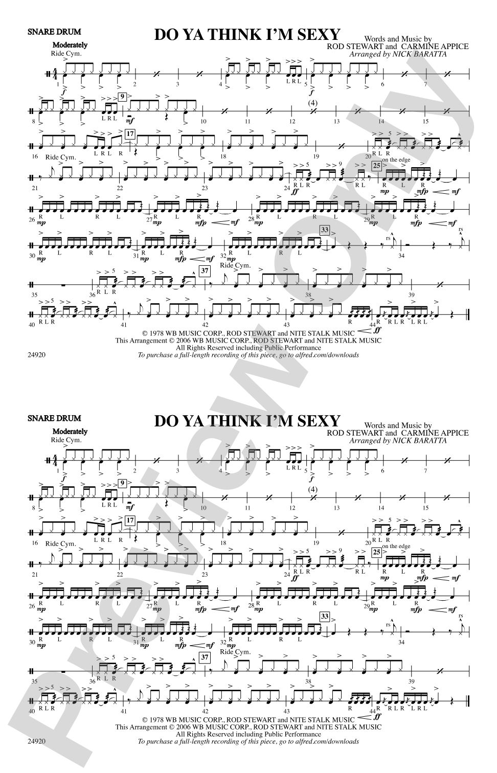 Do Ya Think I'm Sexy?: Snare Drum