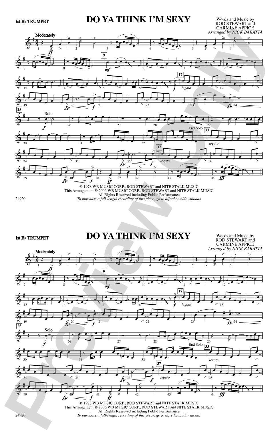 Do Ya Think I'm Sexy?: 1st B-flat Trumpet