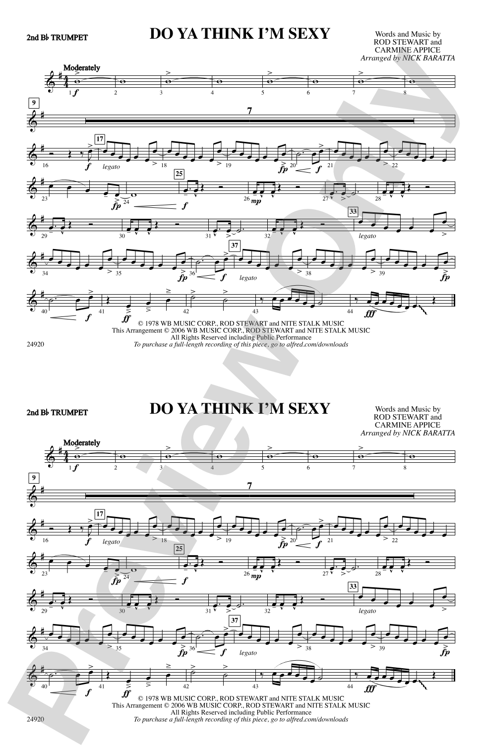Do Ya Think I'm Sexy?: 2nd B-flat Trumpet