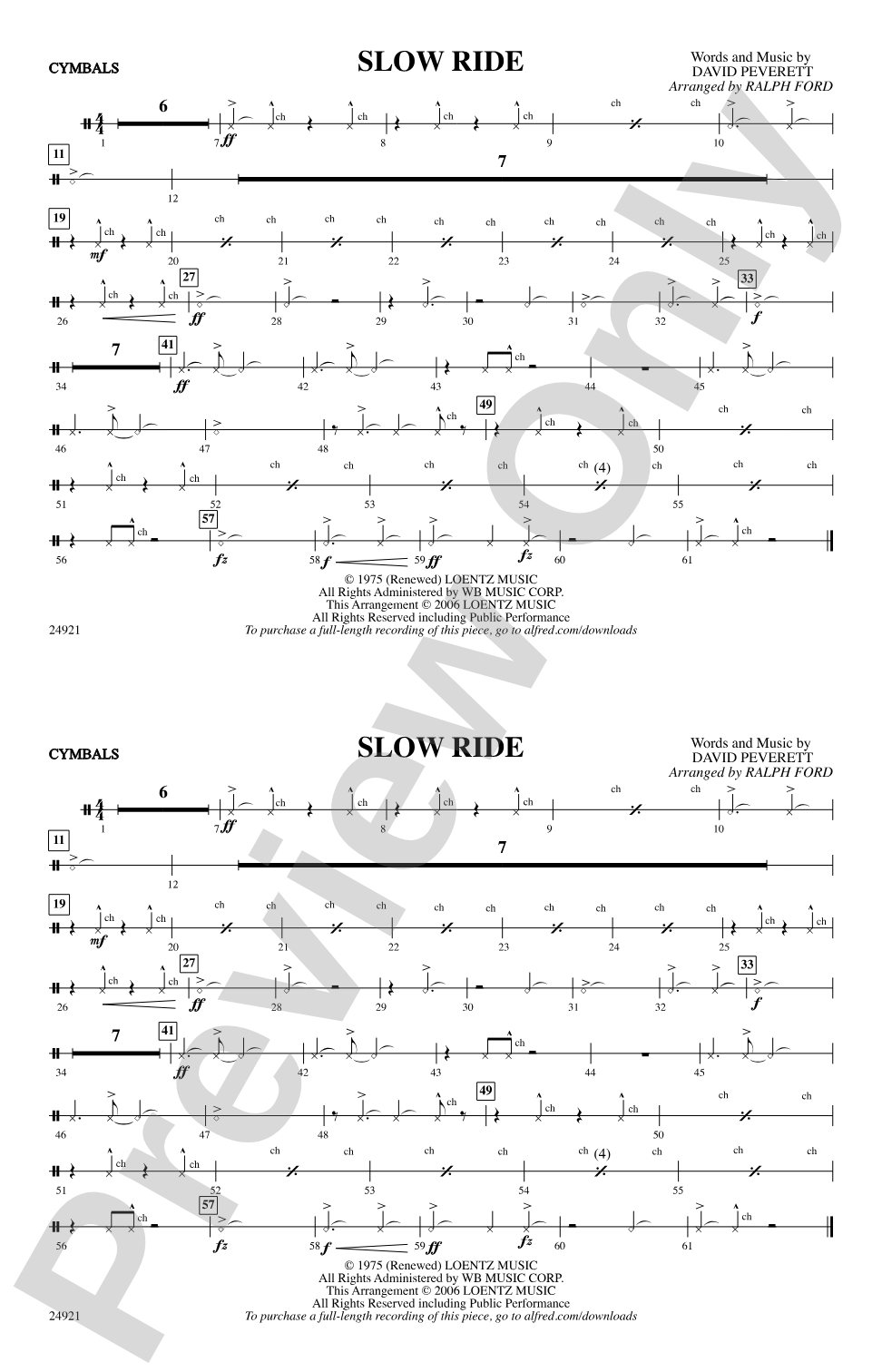 Slow Ride: Cymbals