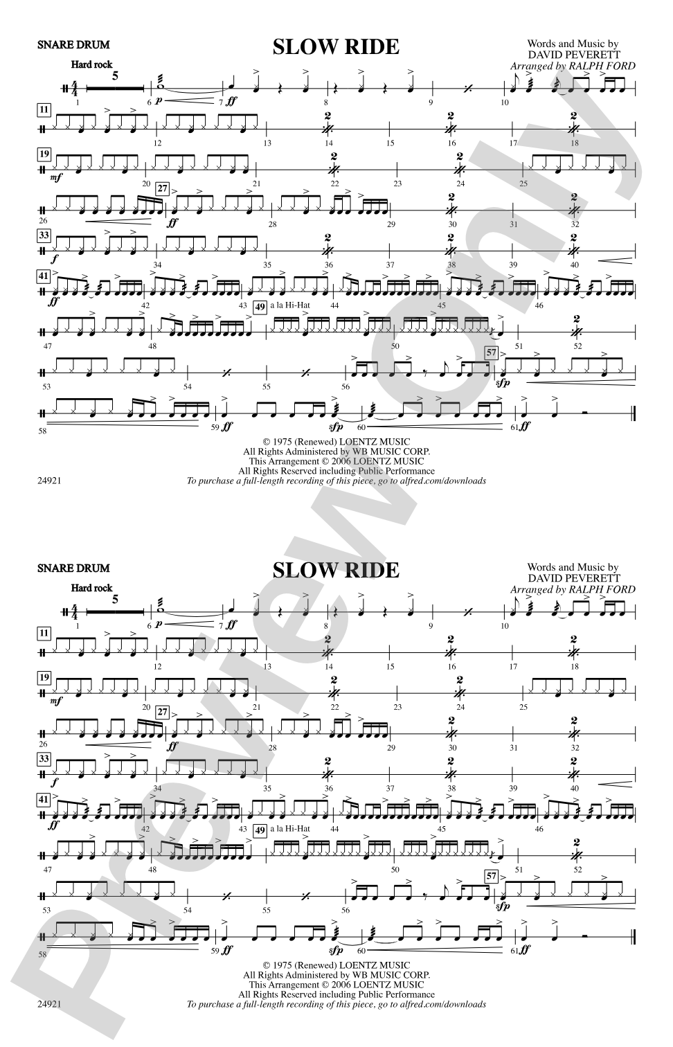 Slow Ride: Snare Drum