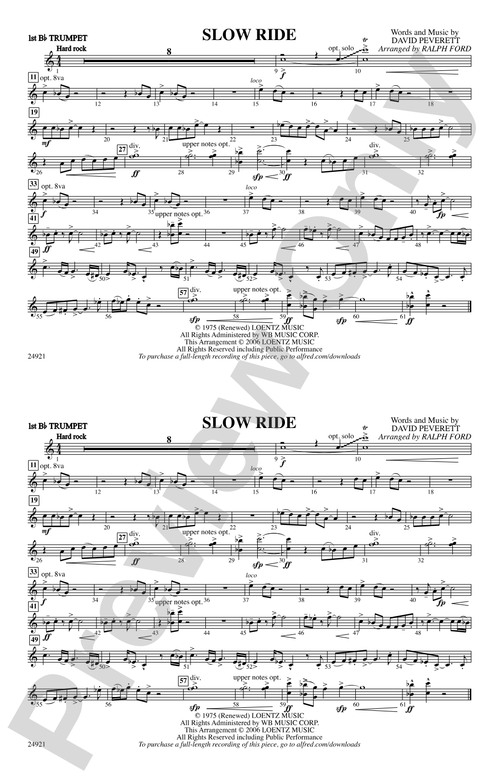 Slow Ride: 1st B-flat Trumpet