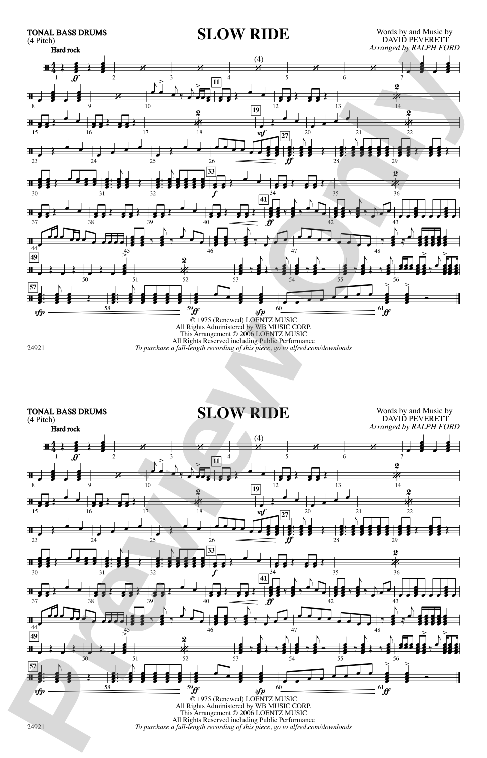 Slow Ride: Tonal Bass Drum