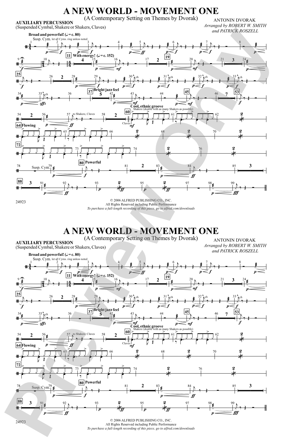 A New World---Movement One: Auxiliary Percussion