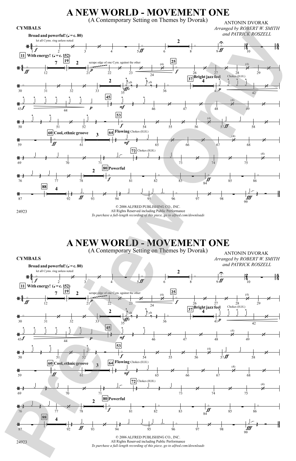 A New World---Movement One: Cymbals