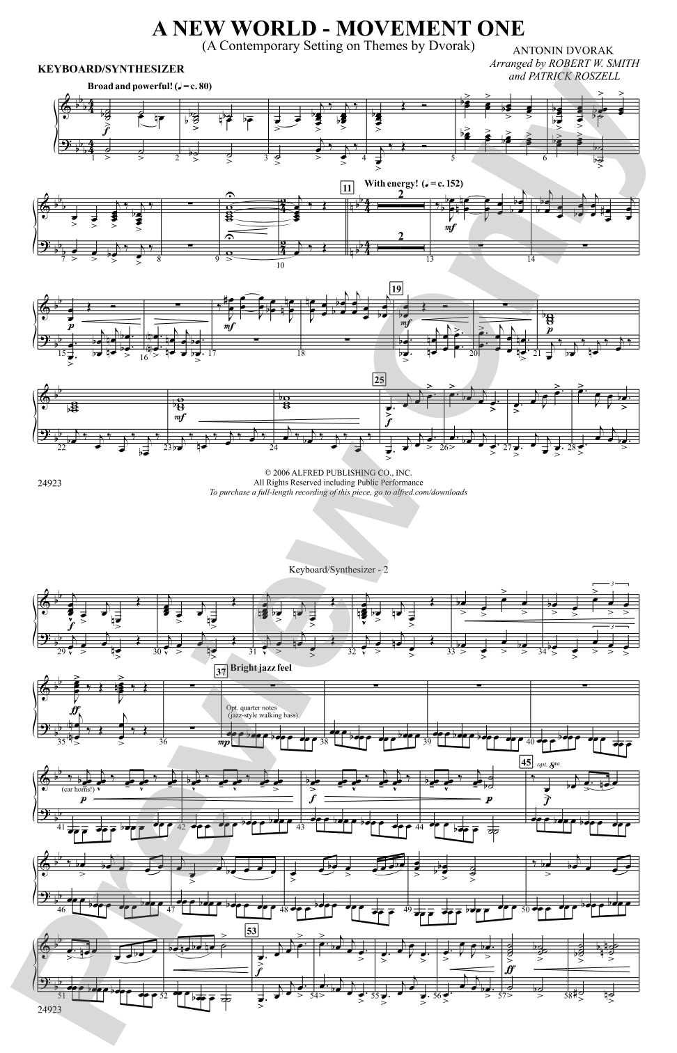 A New World---Movement One: Keyboard/Synthesizer