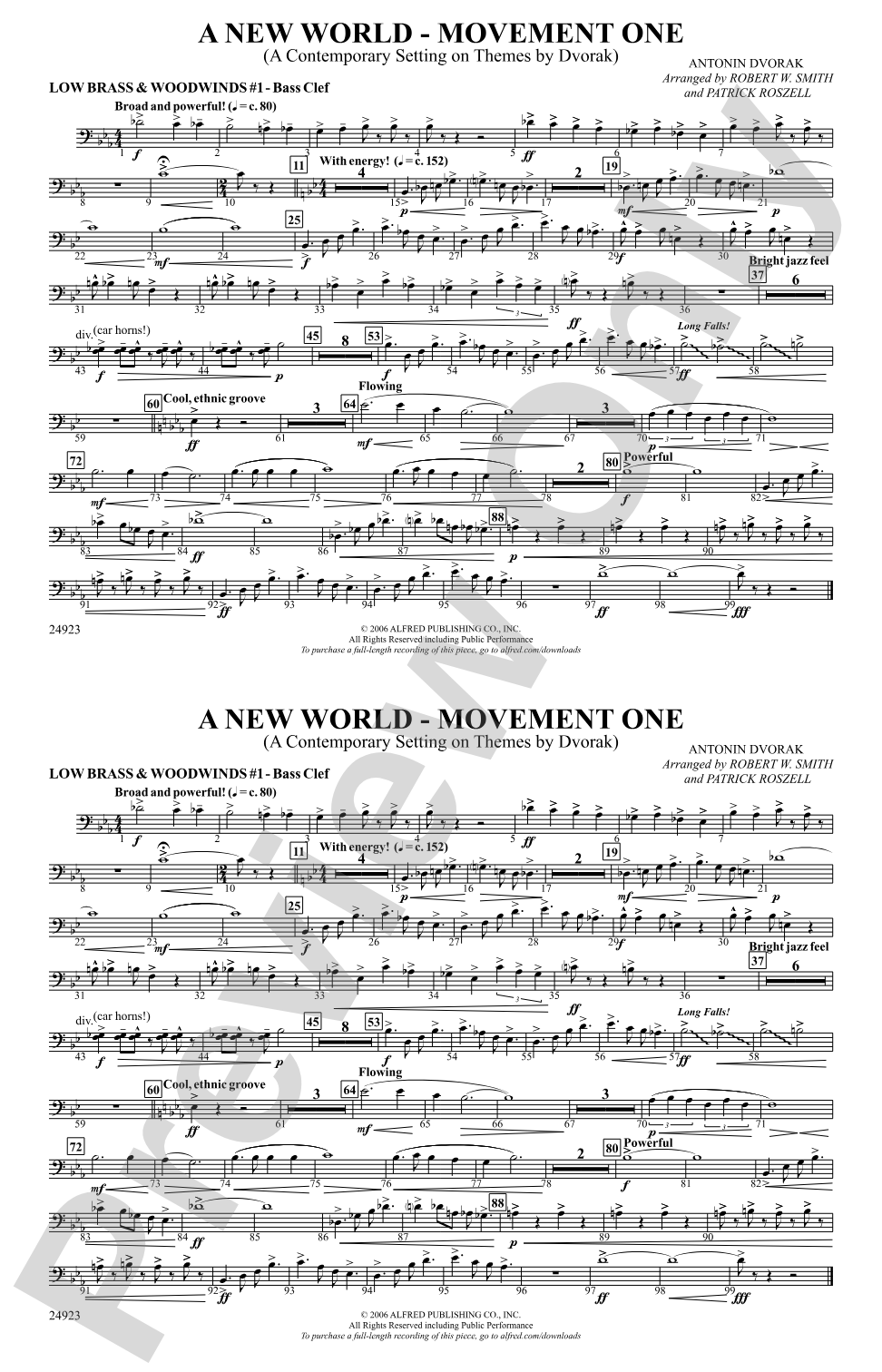 A New World---Movement One: Low Brass & Woodwinds #1 - Bass Clef